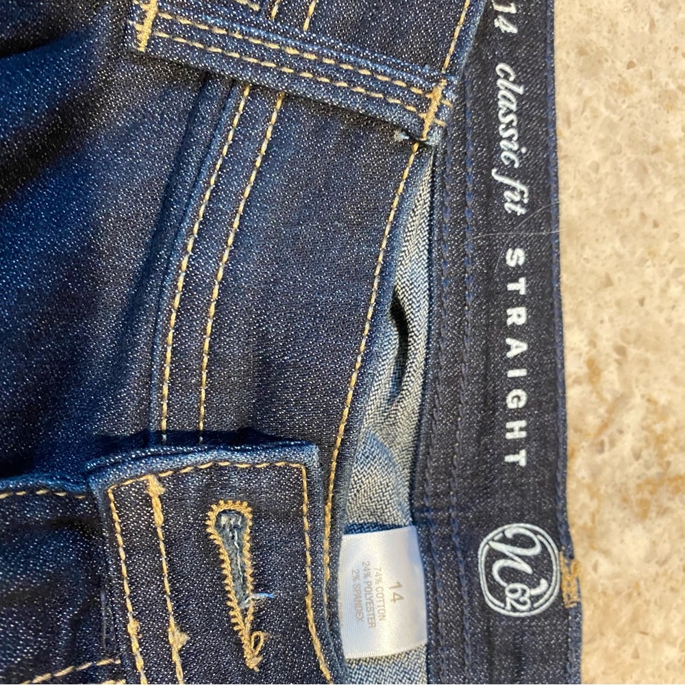 Sz 14 jeans new w/o tags. Straight leg. Long